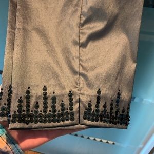Charcoal/ silver sheen pants